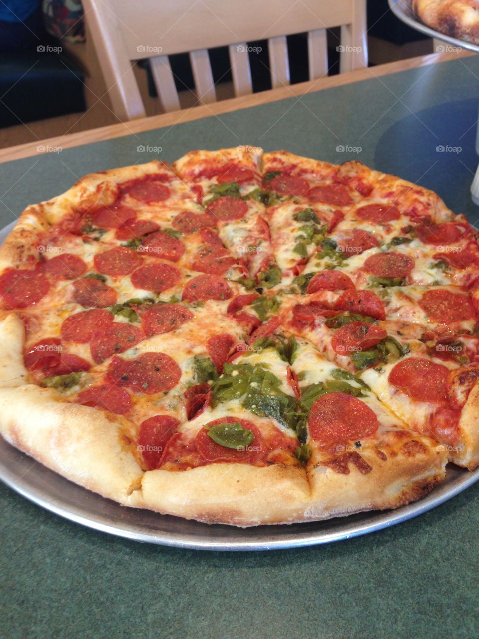 Green Chili Pepperoni Pizza. Wonderful Pizza