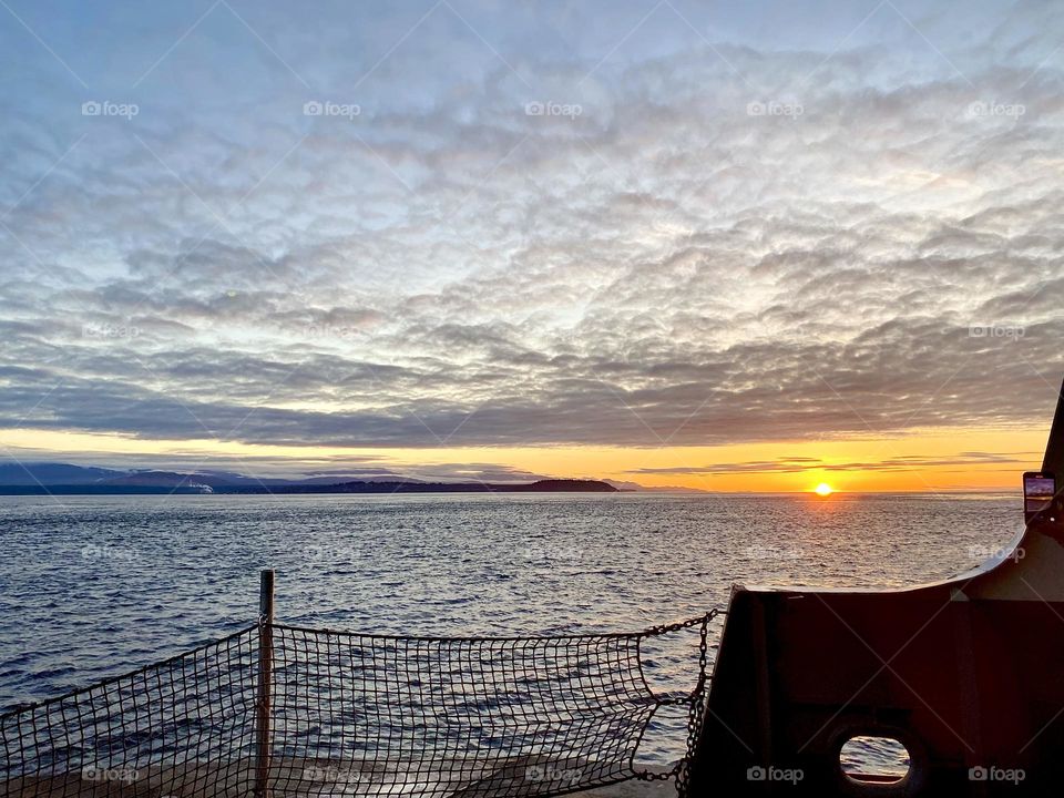 Sunset from a ferry 
