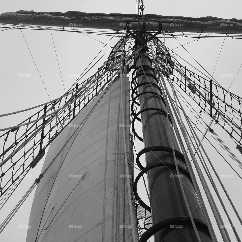 tall ship mast. Sailing in St. John