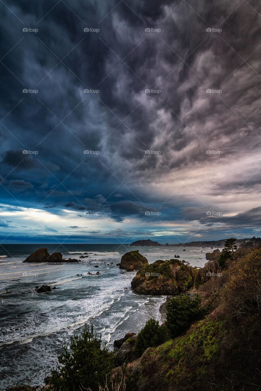 Stormy Skies Over the Pacific Ocean