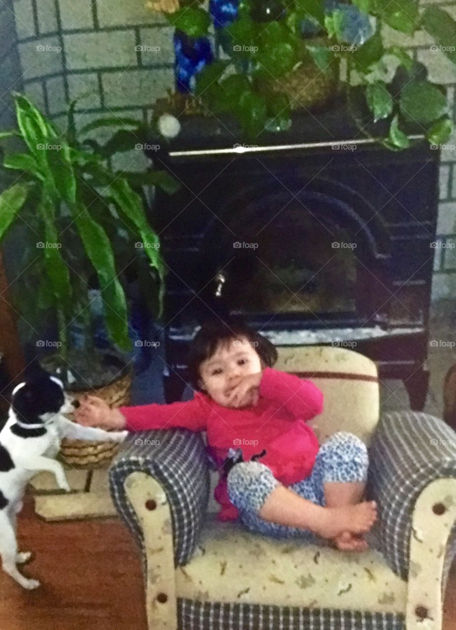 Chilling with the dog 