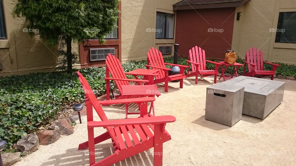red chairs