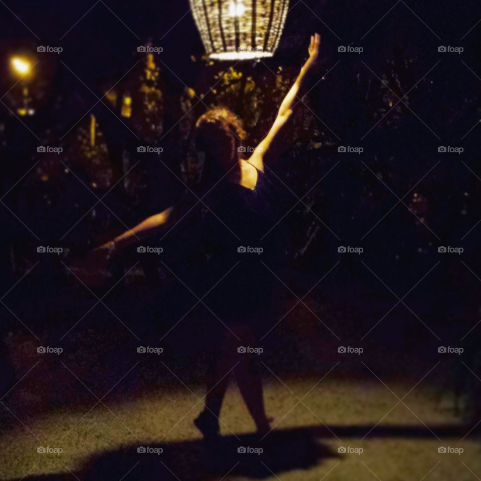 Dancing under a Miami night. We had just finished dinner at a swanky Miami restaurant, when we spotted a sole outdoor light left on. We danced under it together, and when he sat to rest, I relived my ballerina days.