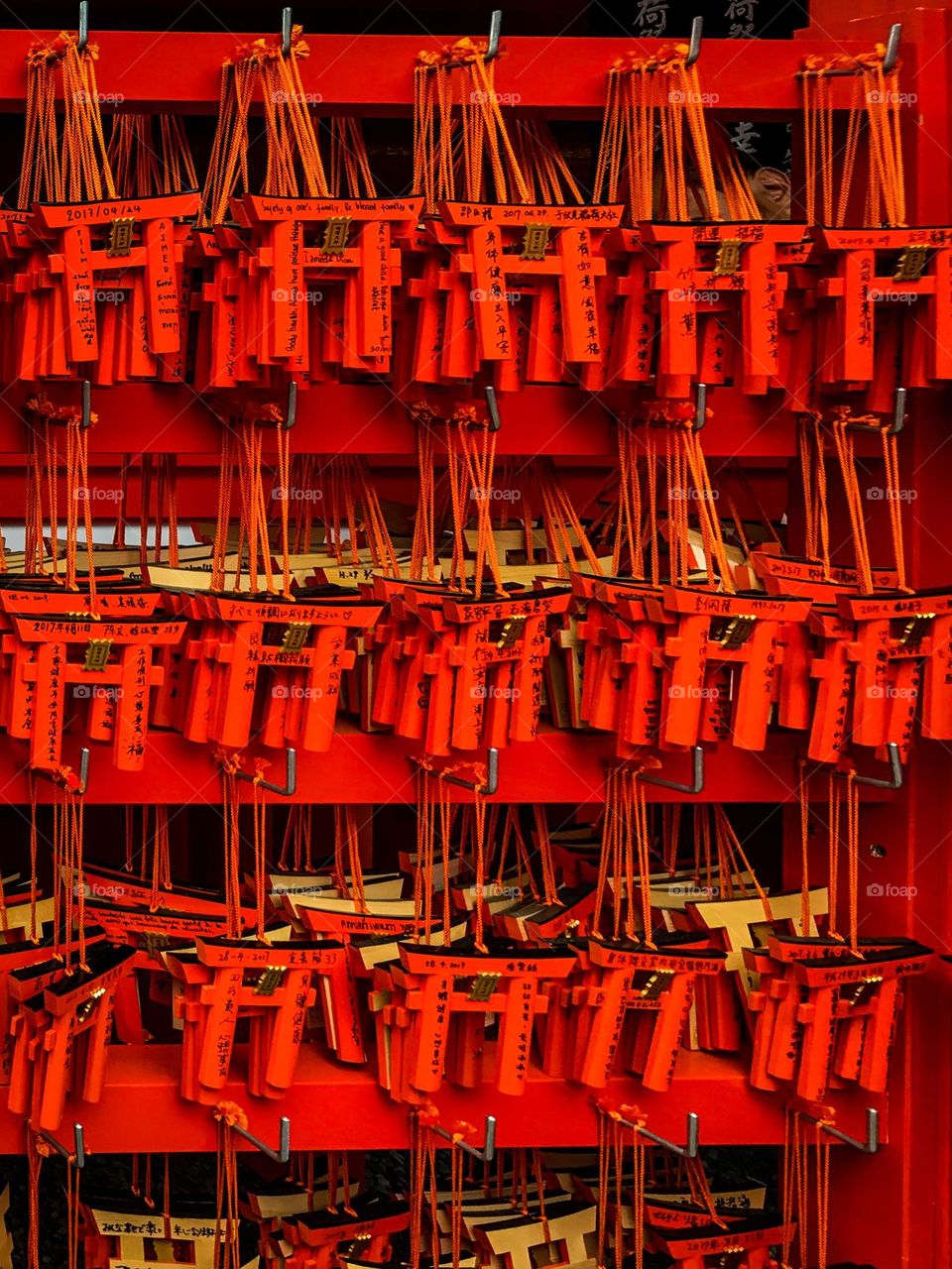Red small torii in Japan