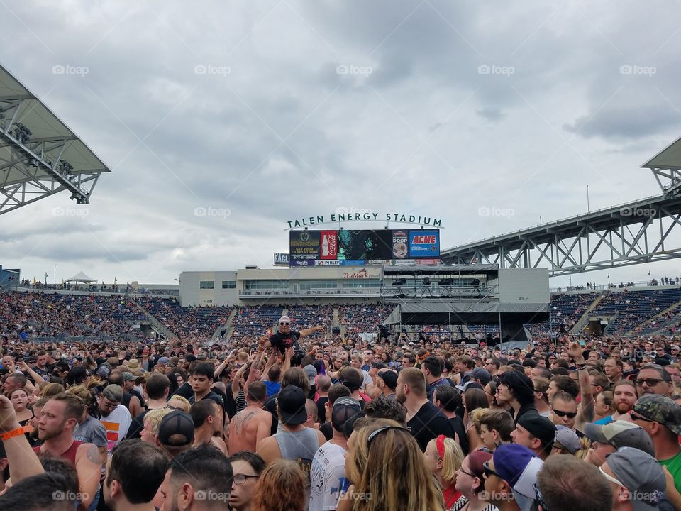 packed crowd at a concert in Philadelphia Pennsylvania