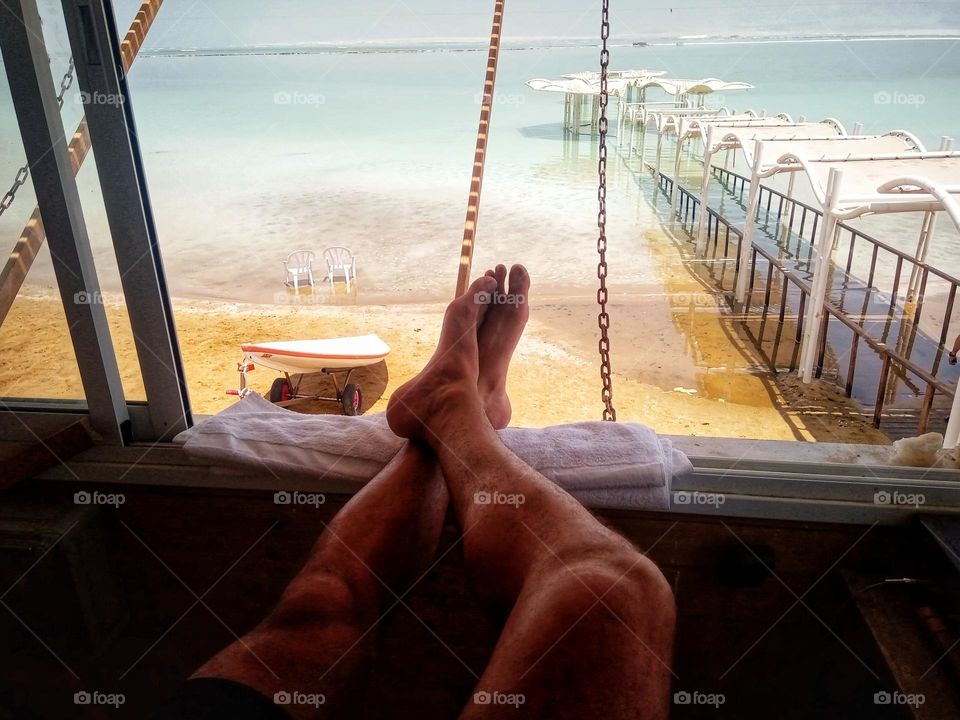 relaxing and working at the same time