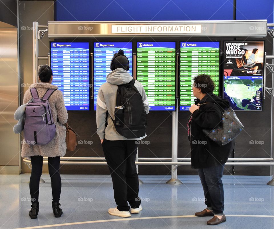 Departure, arrival board at the airport