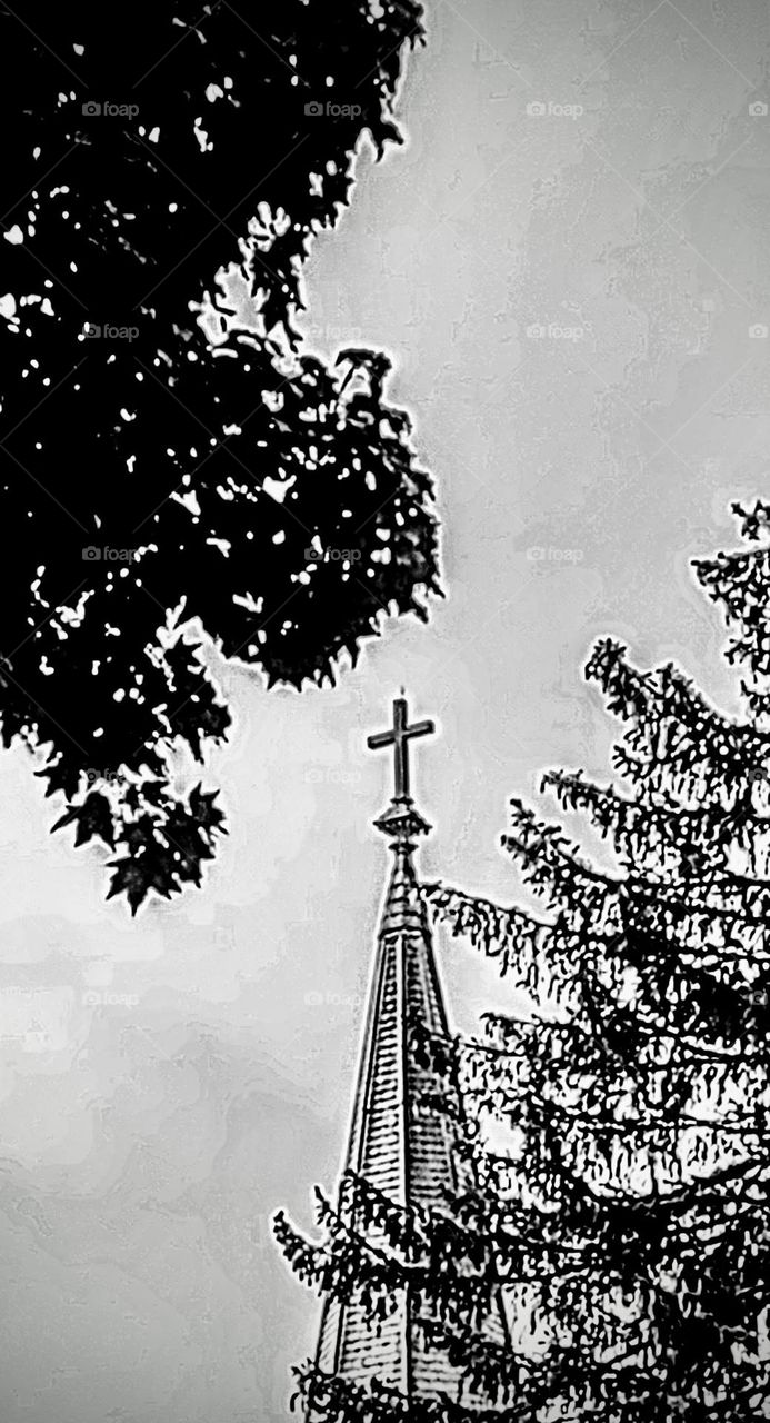 Steeple in B&W