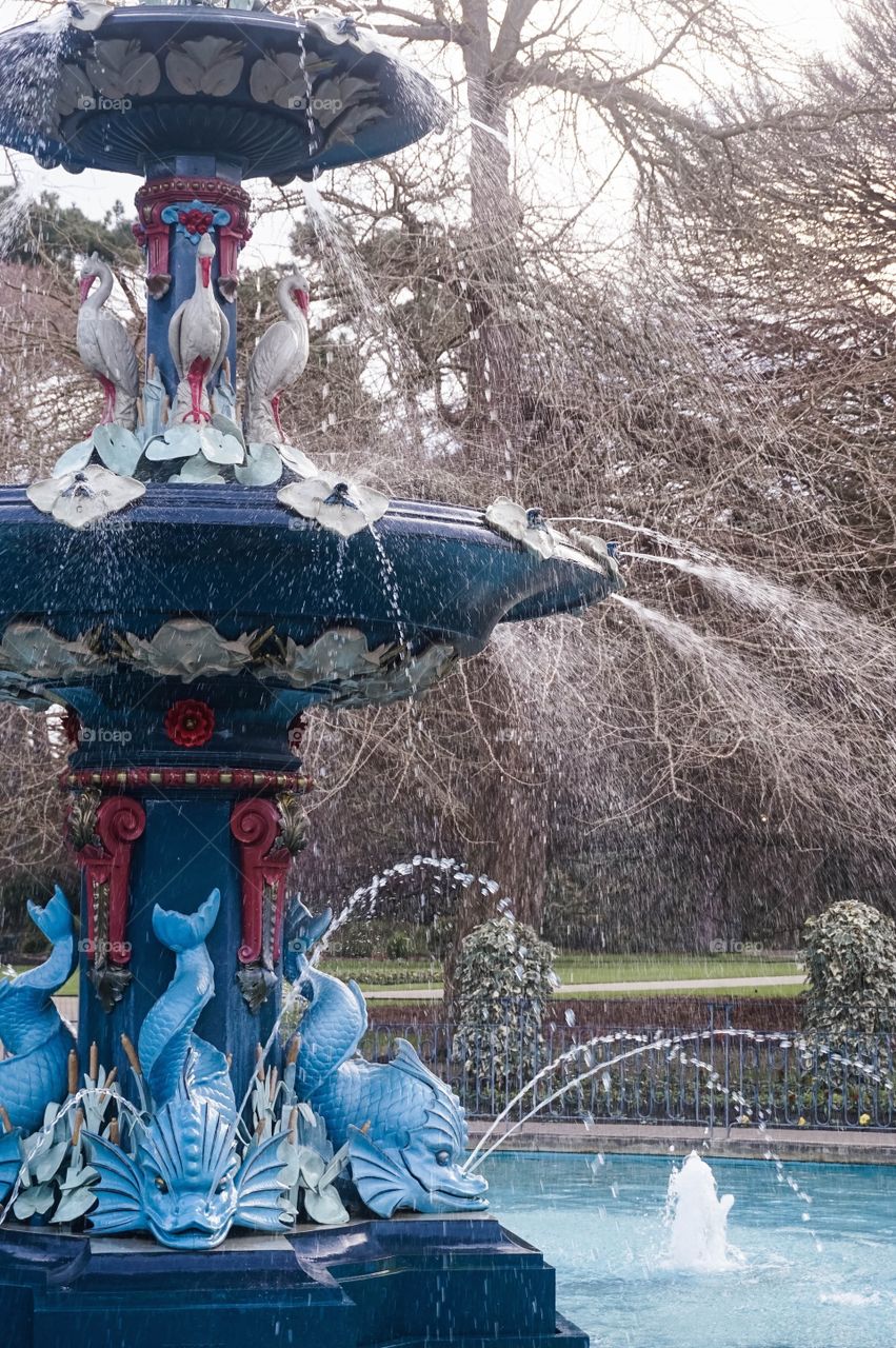 The Peacock Fountain, Botanic Gardens, Christchurch, New Zealand 