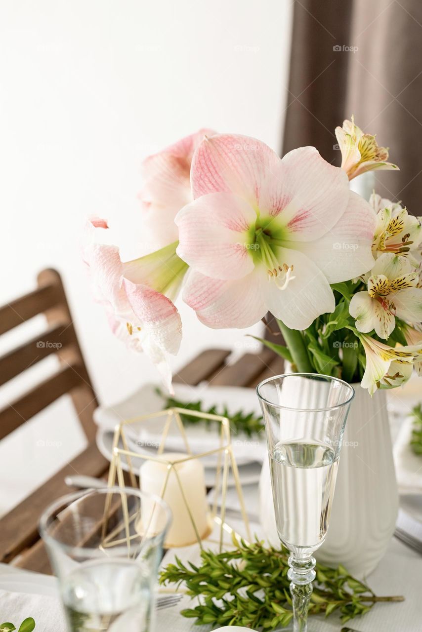 beautiful flowers on the table