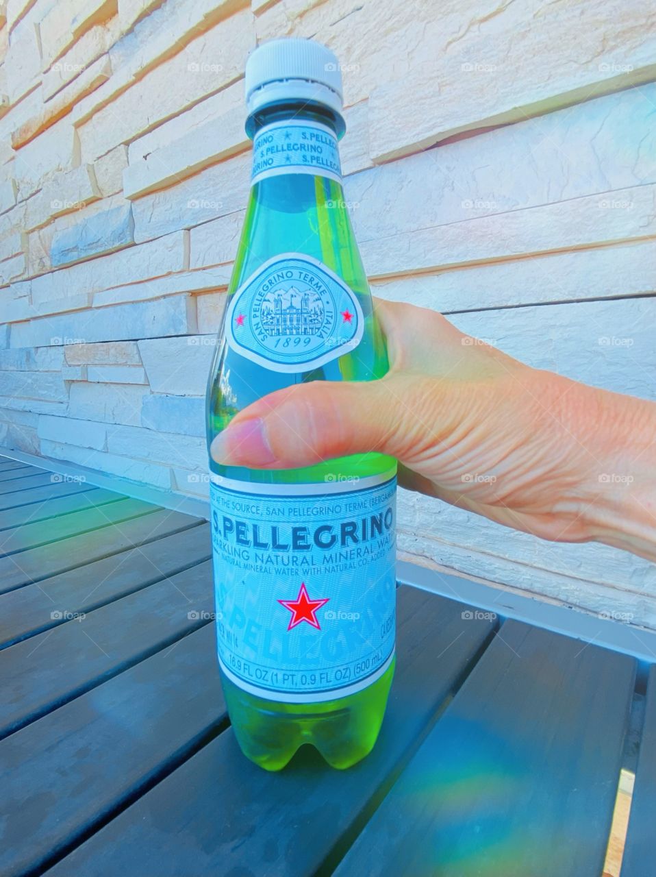 Refreshing sparkling water on a hot summer day