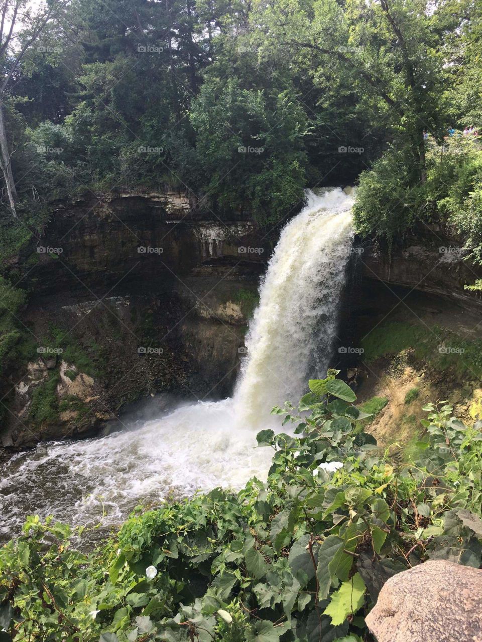 Minnehaha Falls on a beautiful sunny summer day in Minnesota