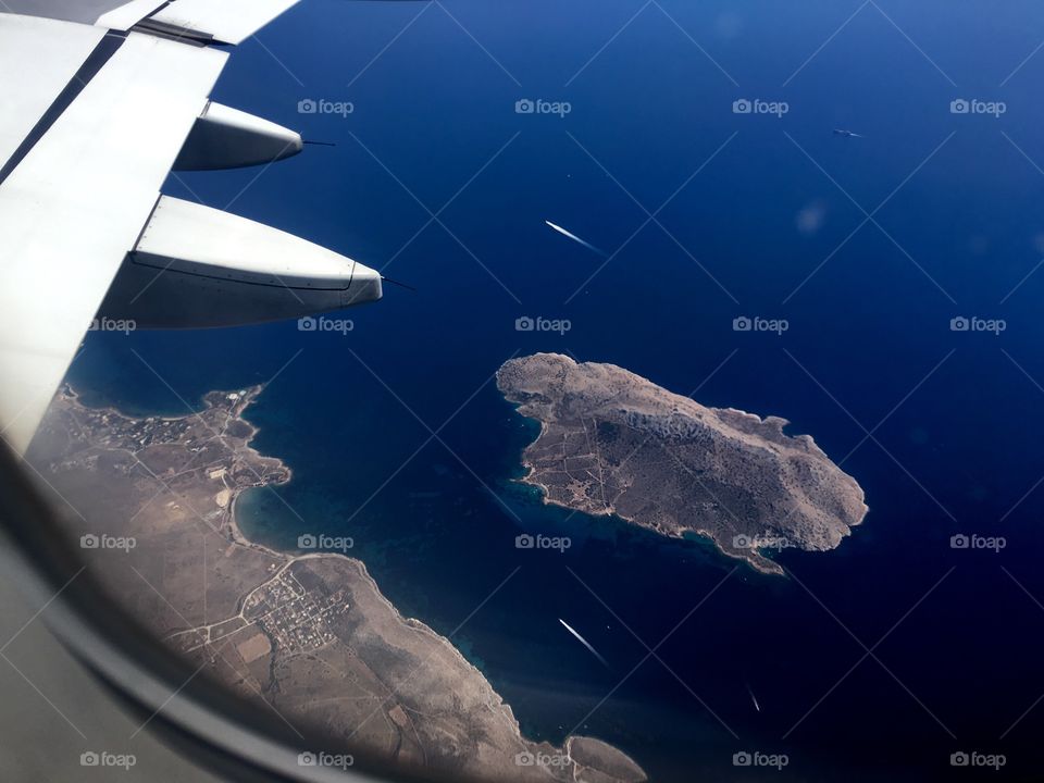 Island visual from an airplane