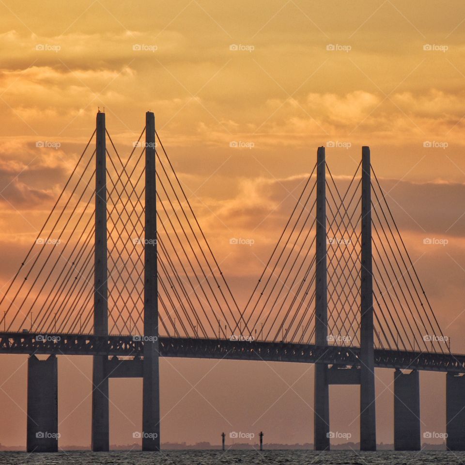 Sunset by the bridge