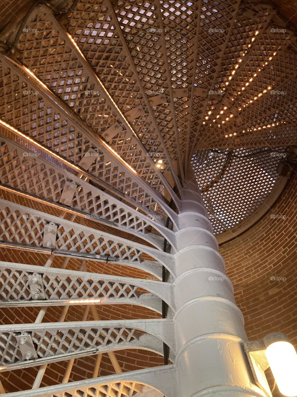 Spiraling lighthouse stairs