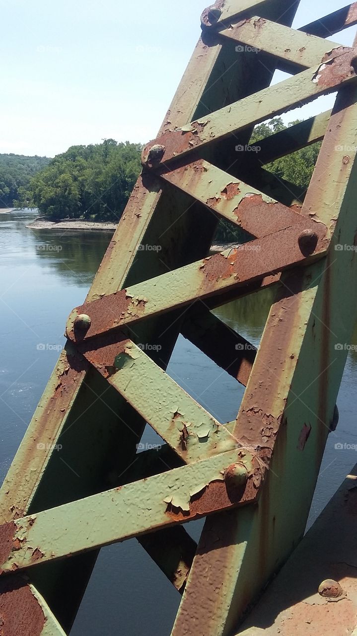 bridge with peeling paint