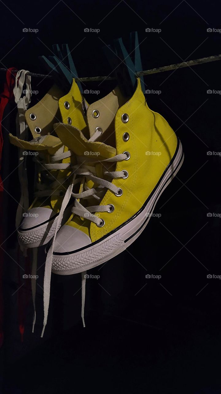 yellow sneakers