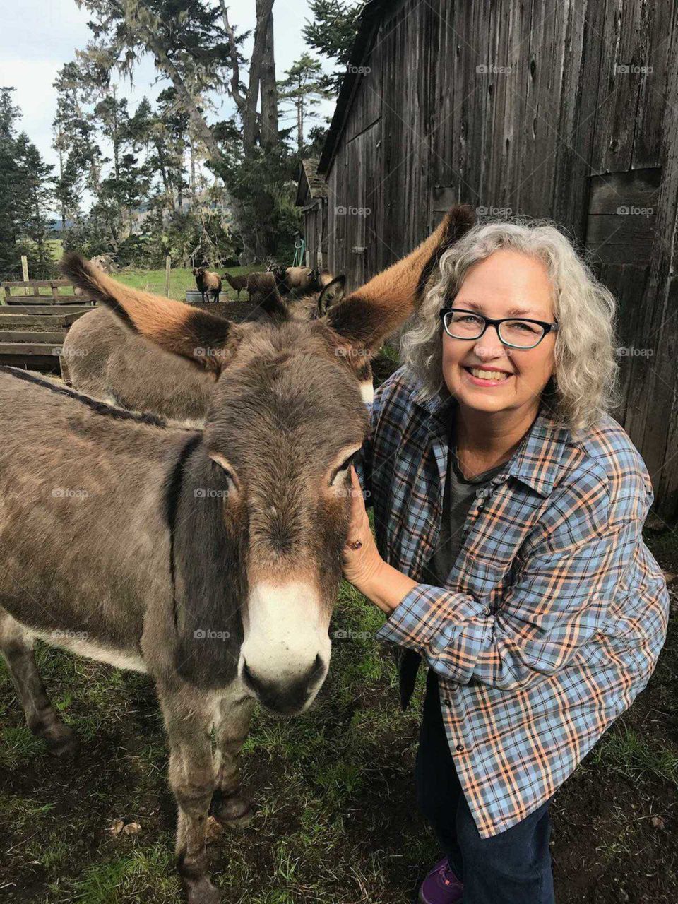 Lady with donkey