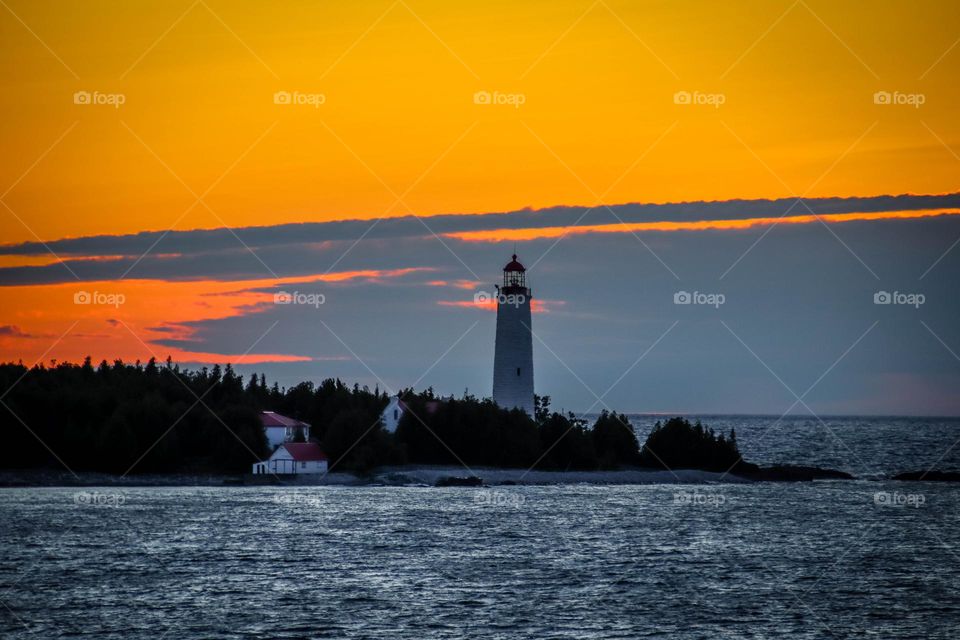 Lighthouse on a sunset