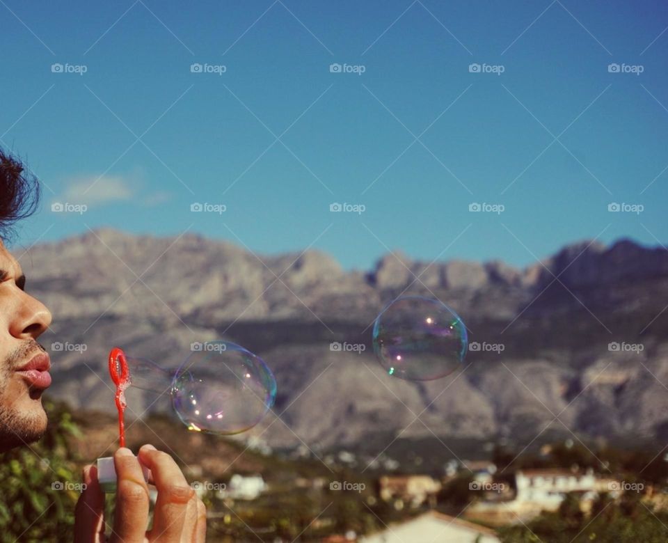 Bubble#blower#nature#trees#mountain