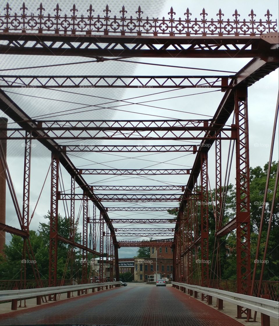 Fisher, Indiana Bridge Leading to Old Bag Factory
