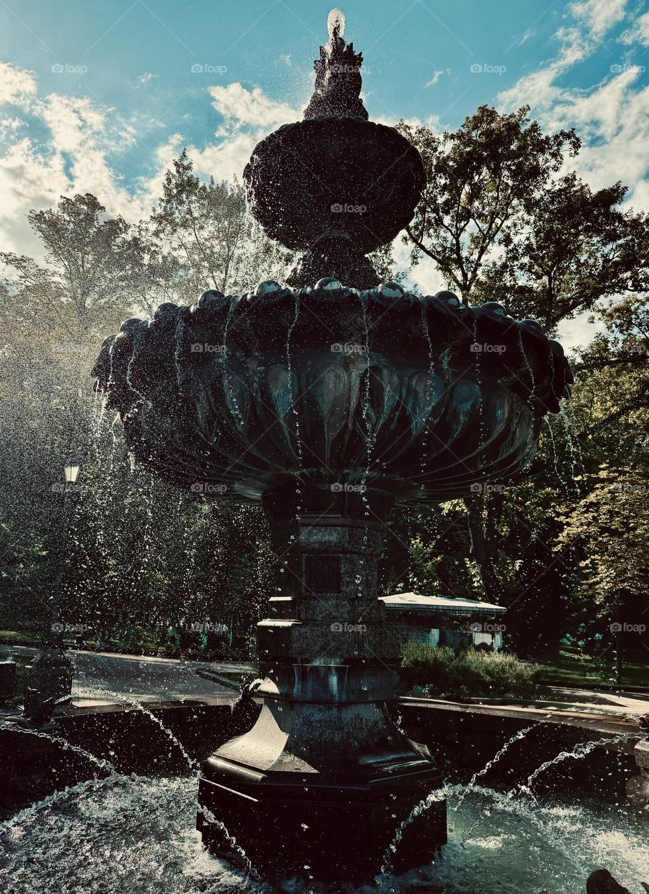 Whispers of the past dance in the water’s glow ⛲️