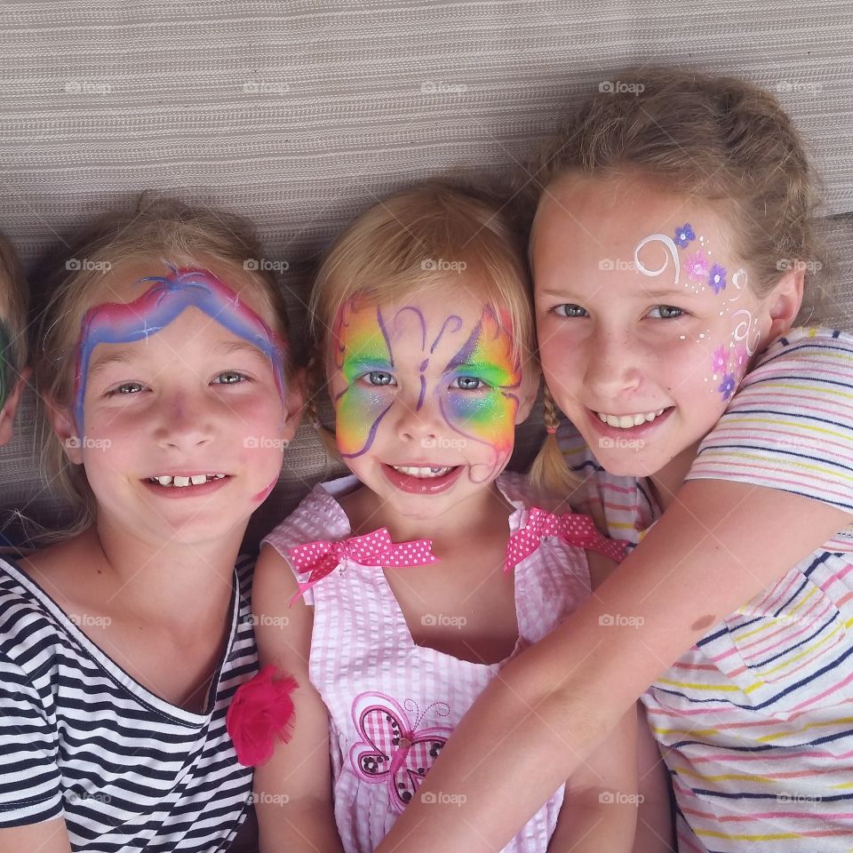 Face painted girls