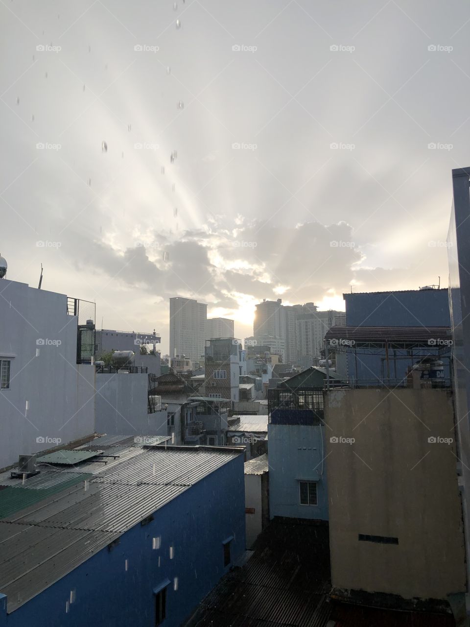 The sky after the raindrops seen from my room