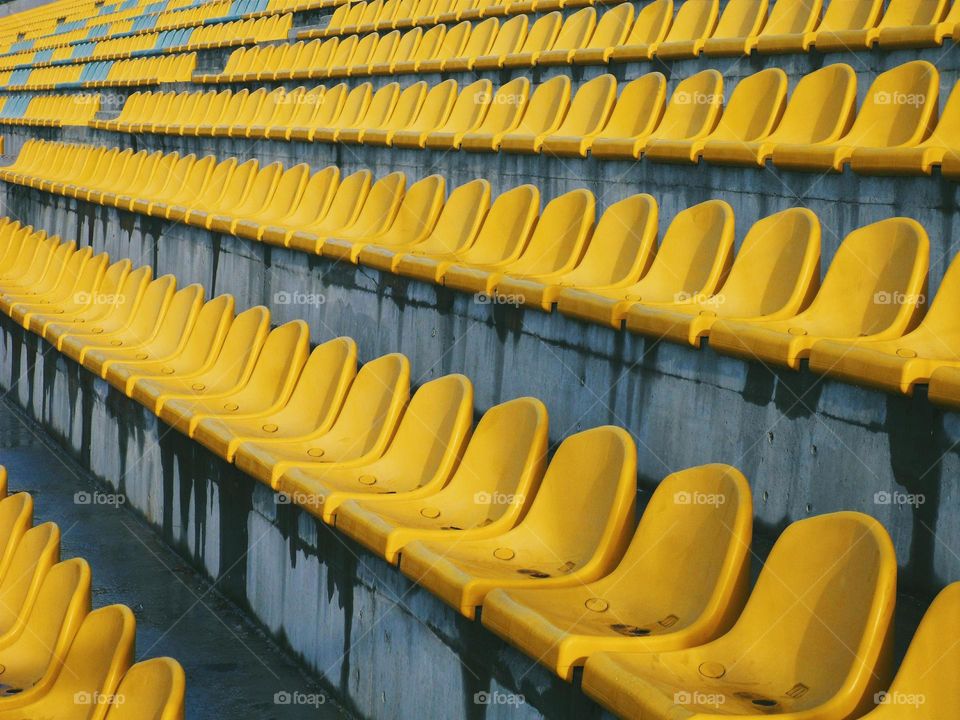 Yellow seats in the stadium