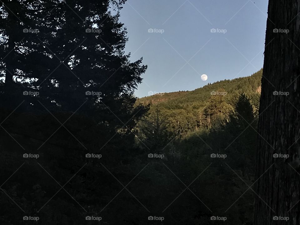 Moon rise over the mountain 