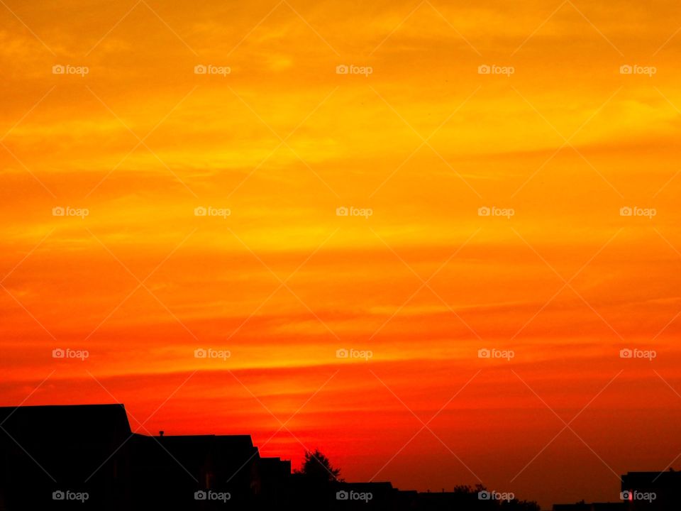 Beautiful sunset over Indiana 