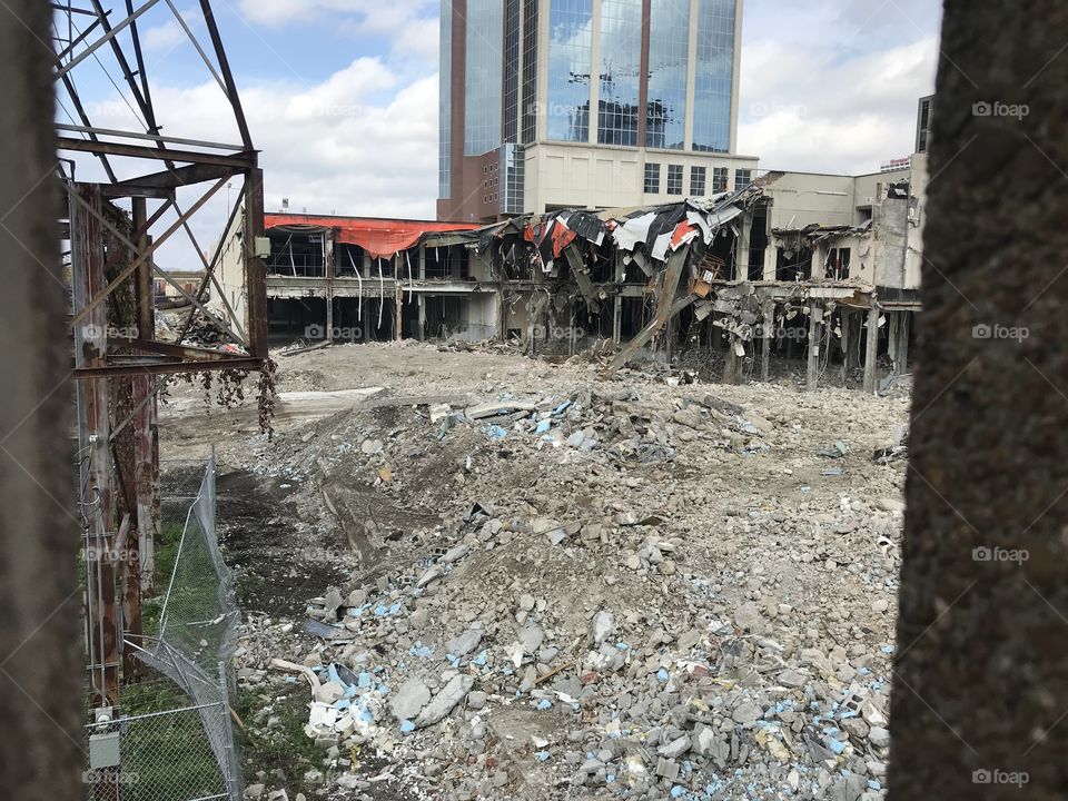 Empty demolished construction site