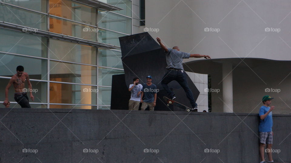 Skaters in the MACBA square. Barcelona 