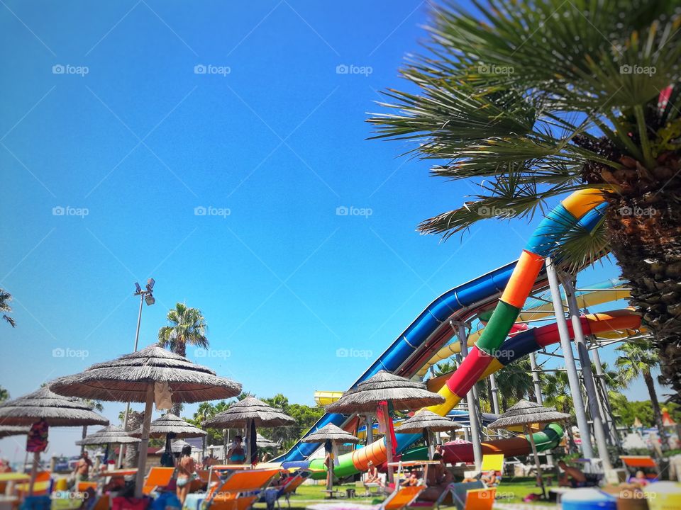 Water slides at the water park