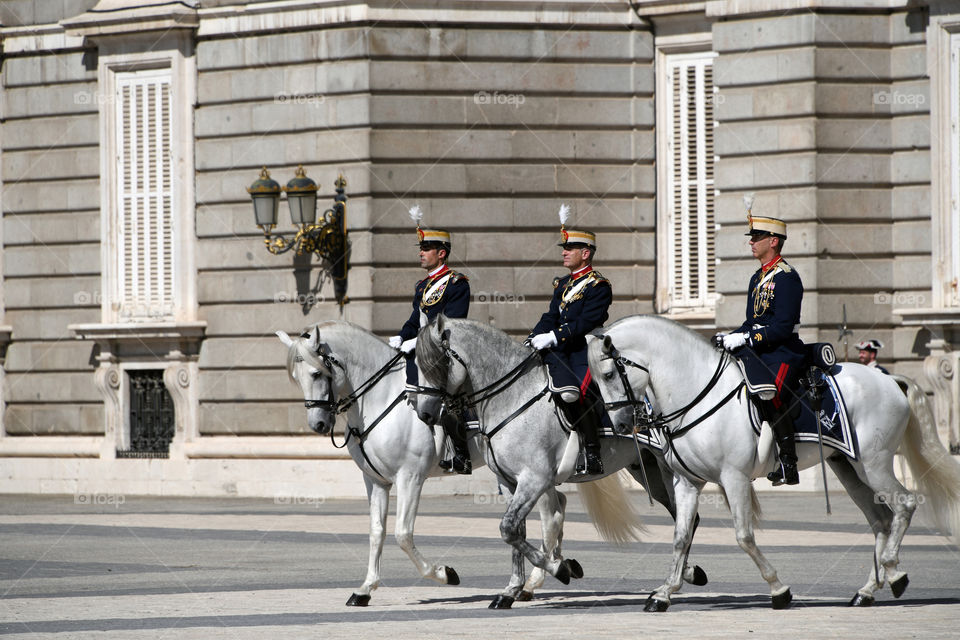 Cambio de guardia, Palacio Real, Madrid, España - Change of guard, Palacio Real, Madrid, Spain