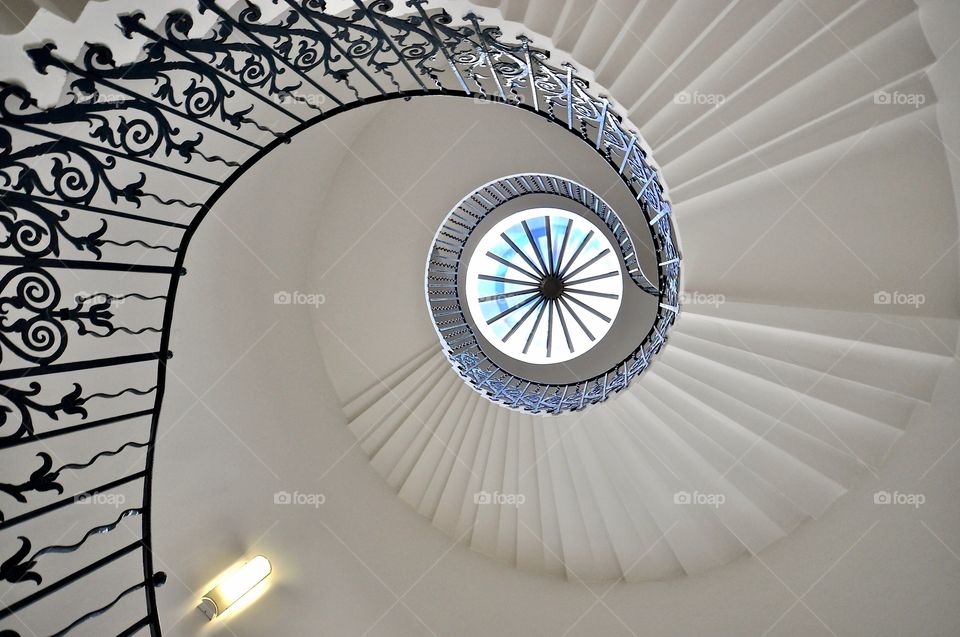 Low angle view of spiral staircase