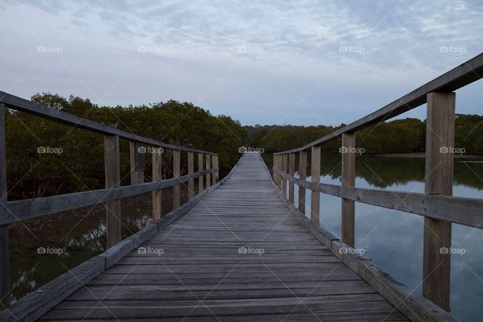 Man made river boardwalk 