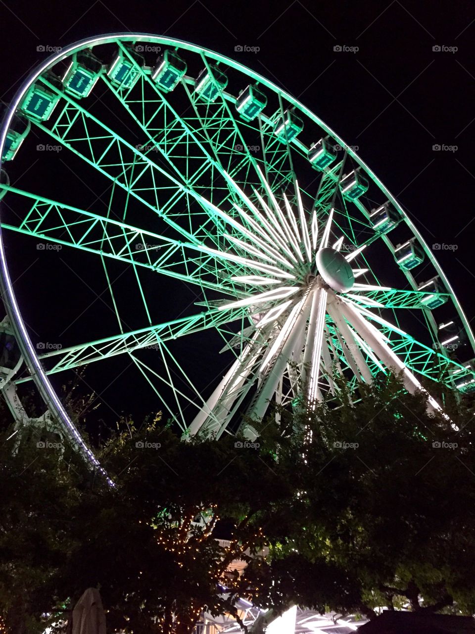 Ferris wheel . Green Ferris wheel