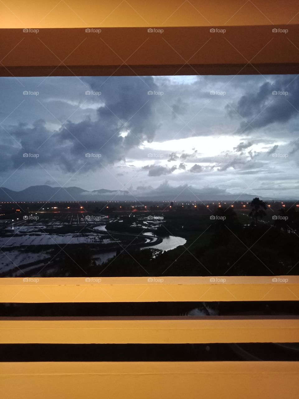 Evening corridor view