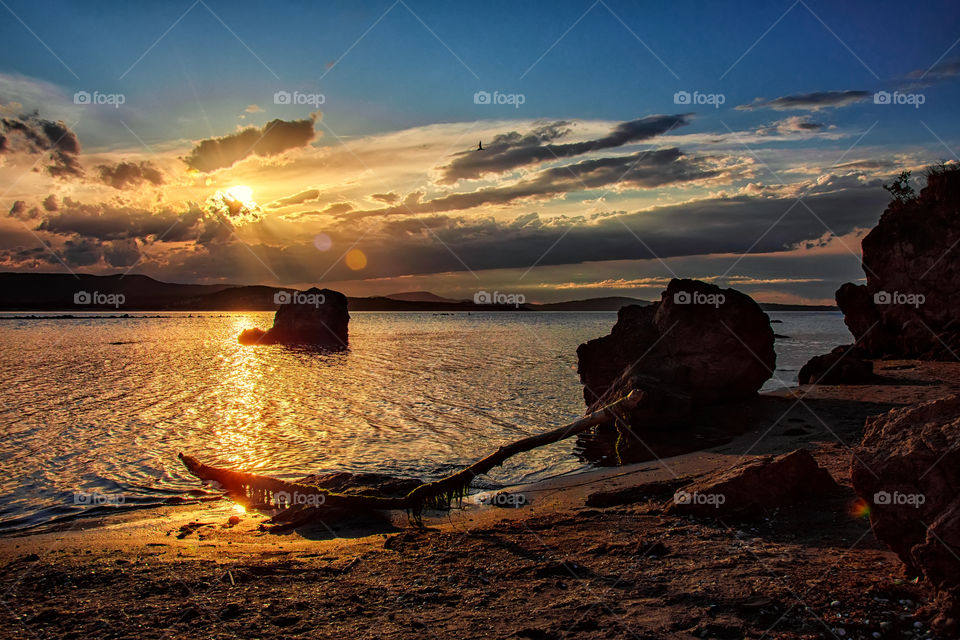 Sunset, Dawn, Beach, Water, Sea