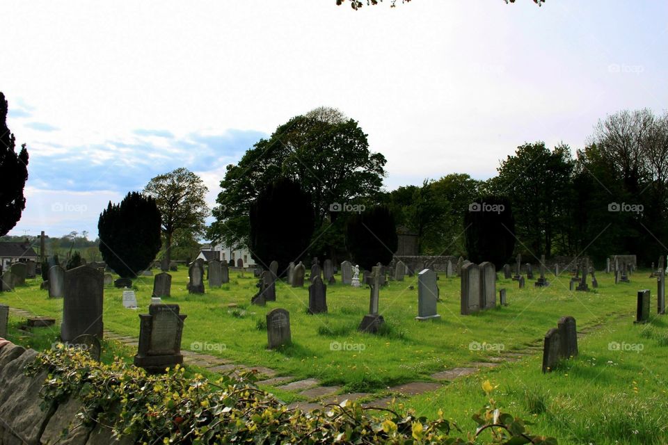 Peaceful graveyard in Bailrigg, Lancaster