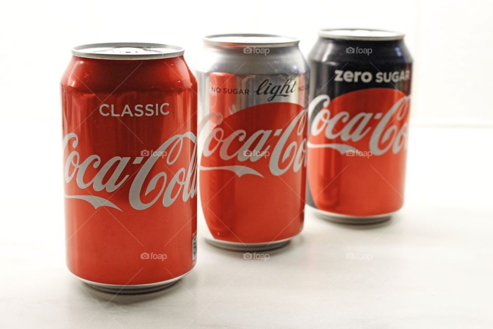 Different flavors of Coca-Cola 
