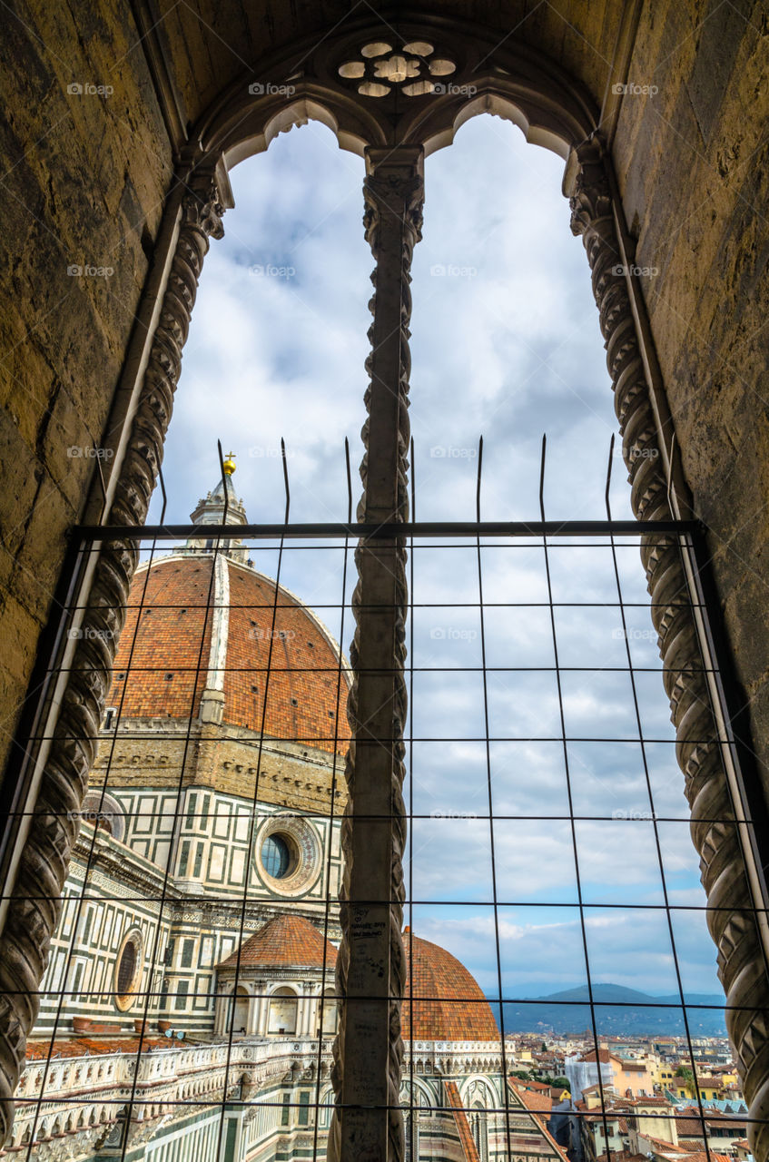 Florence Cathedral through a window from Giotto's Campanile 