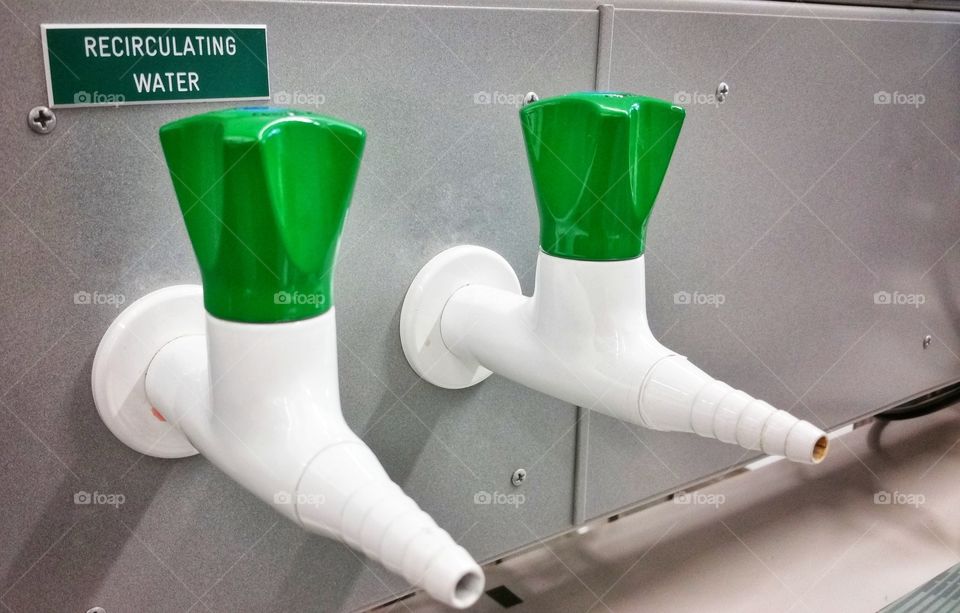 Two laboratory taps or fawcets. These are meant for recirculating water use.
