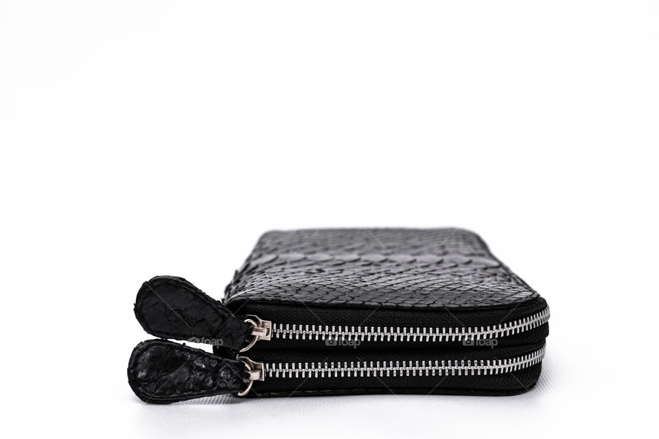 Python leather wallet.  Handwork.