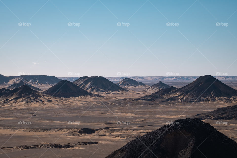 Beautiful landscape in the Black Desert, Egypt.