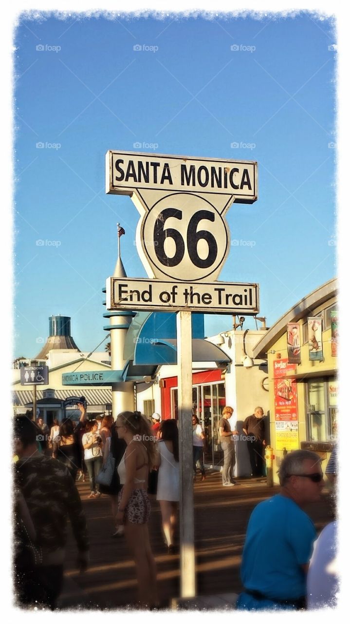 End of the road. Western end of route 66