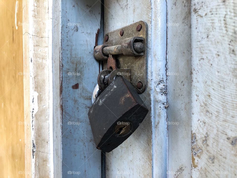 The locker is locked the old door to make it safe