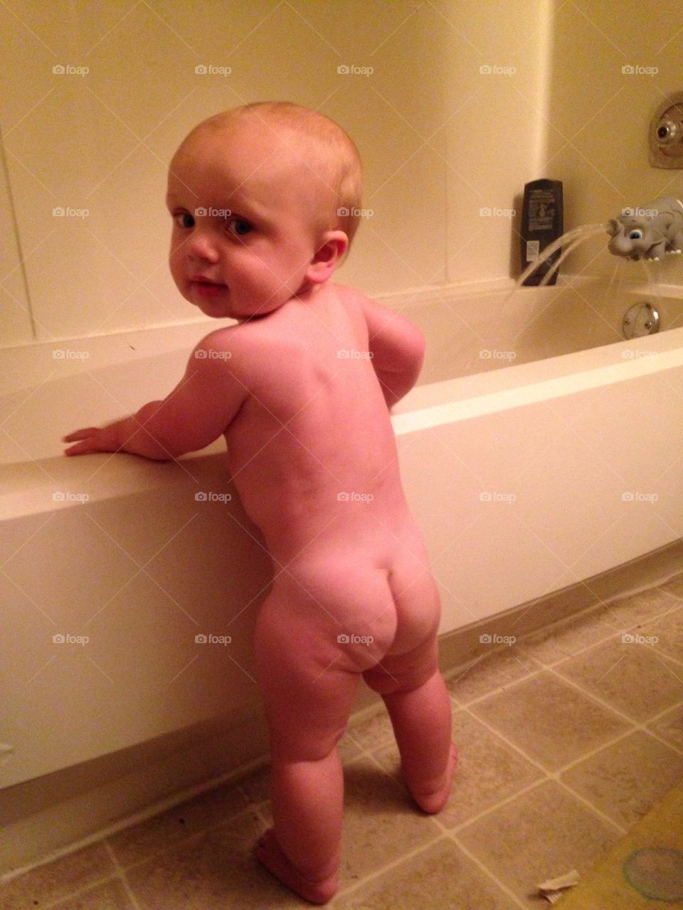 Naked baby butt