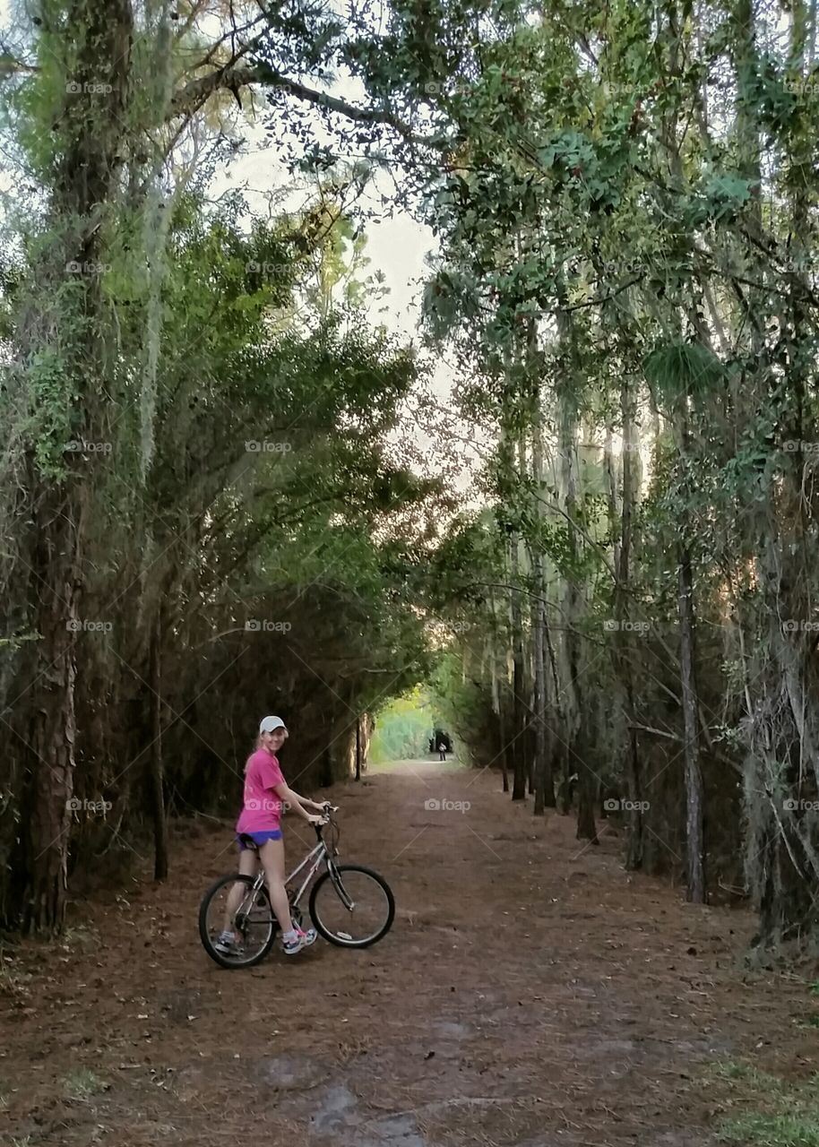 Biking trails. babe and bike